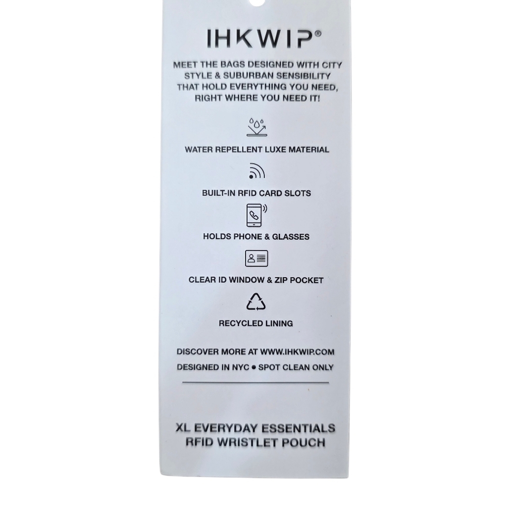 IHKWIP XL RFID Wristlet Pouch Silver Water Repellent ID Wallet NWT - Picture 2 of 9